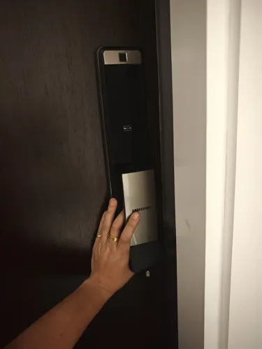 Locksmith working on a lock