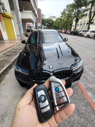Car keys beside a car